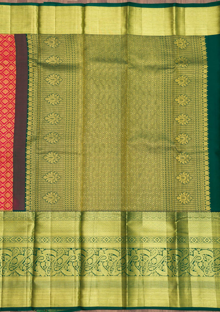 Red Zariwork Pure Silk Saree-Koskii