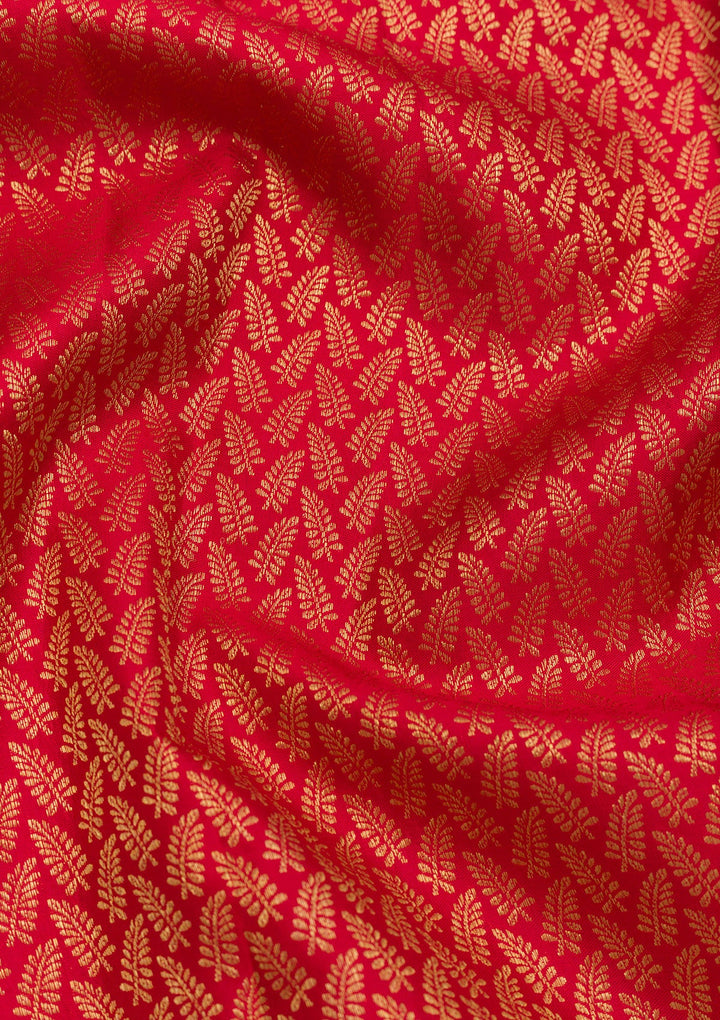 Red Zariwork Pure Silk Saree-Koskii