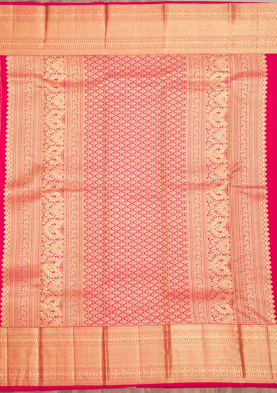 Red Zariwork Pure Silk Saree-Koskii