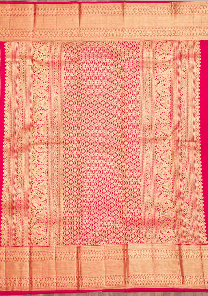 Red Zariwork Pure Silk Saree-Koskii