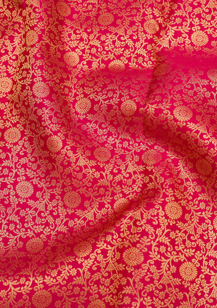 Red Zariwork Pure Silk Saree-Koskii