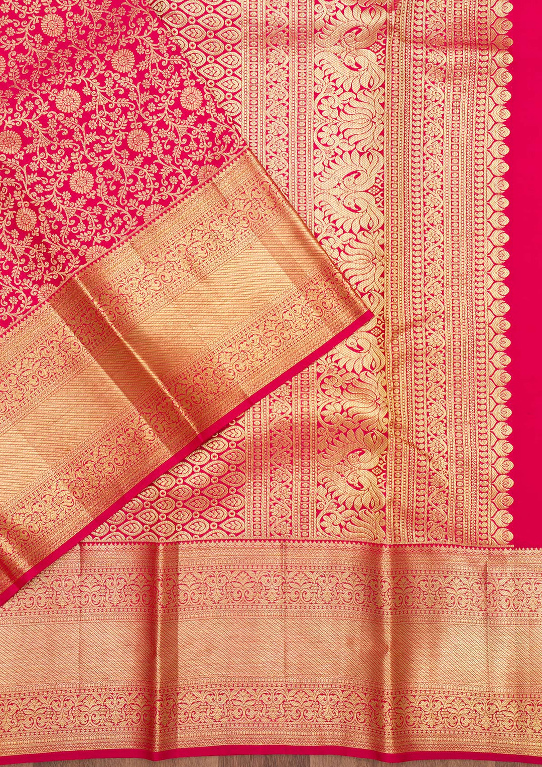 Red Zariwork Pure Silk Saree-Koskii