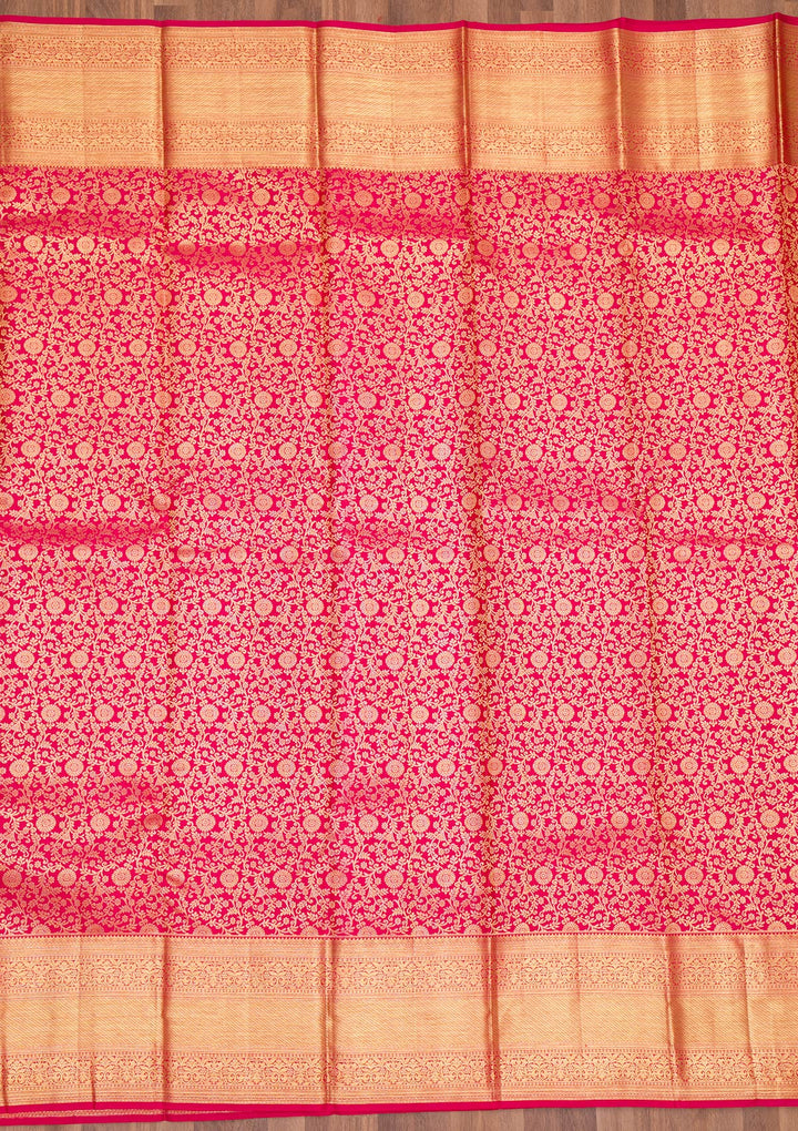 Red Zariwork Pure Silk Saree-Koskii