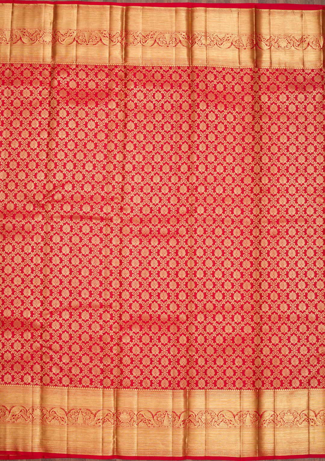 Red Zariwork Pure Silk Saree-Koskii