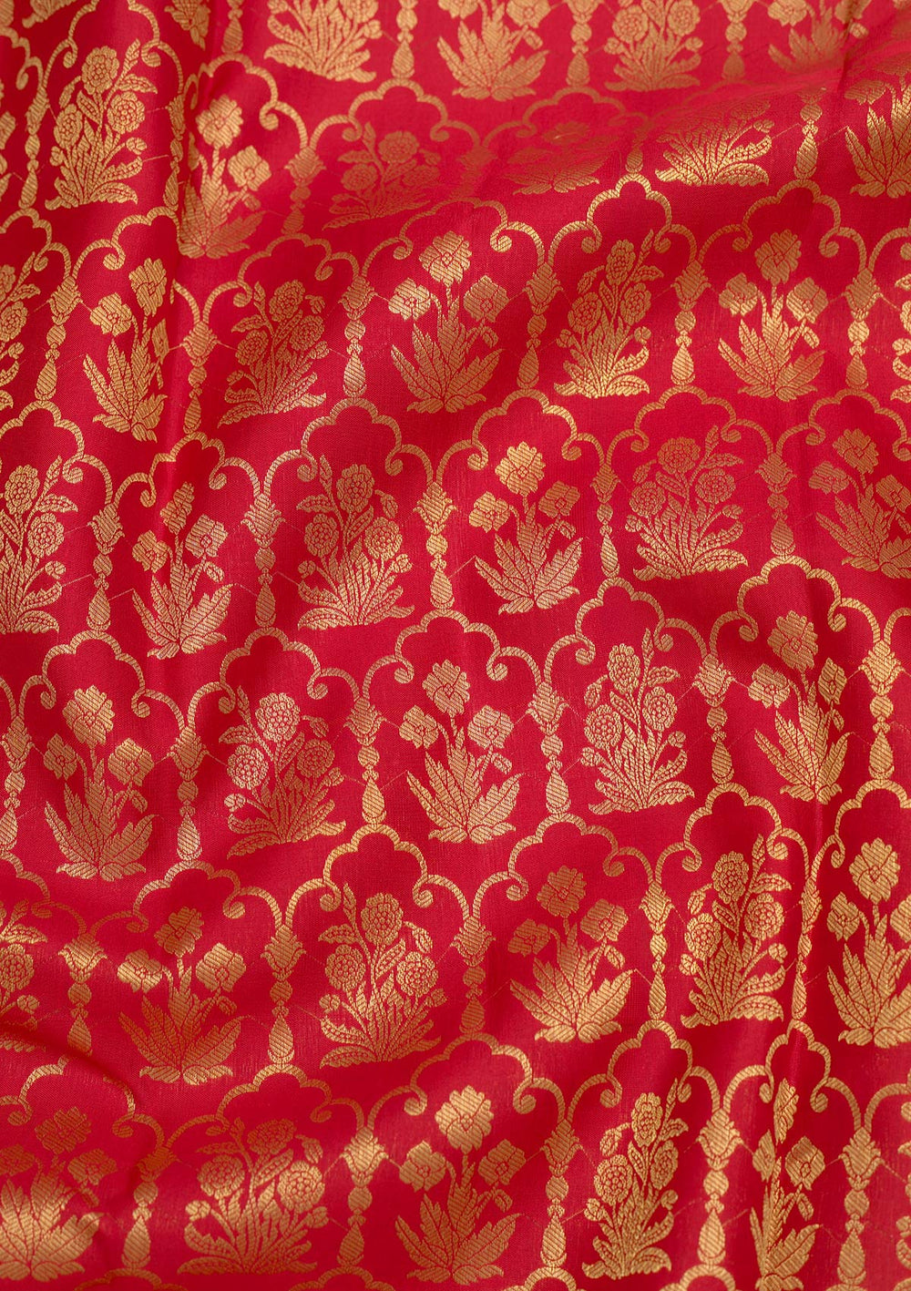 Red Zariwork Pure Silk Saree-Koskii