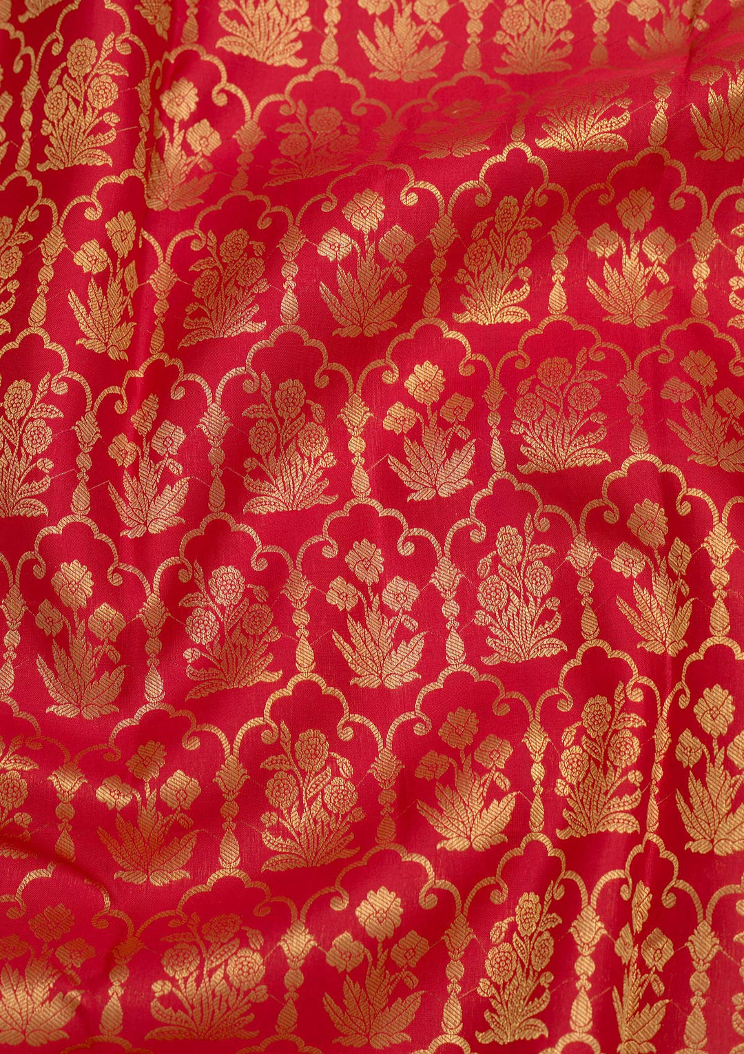 Red Zariwork Pure Silk Saree-Koskii