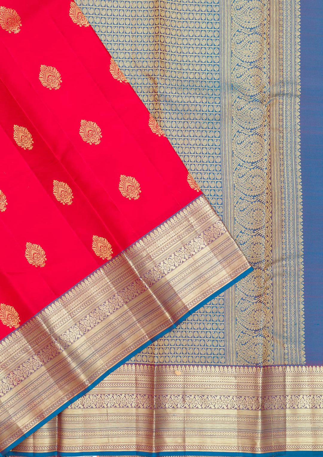 Red Zariwork Pure Silk Saree-Koskii