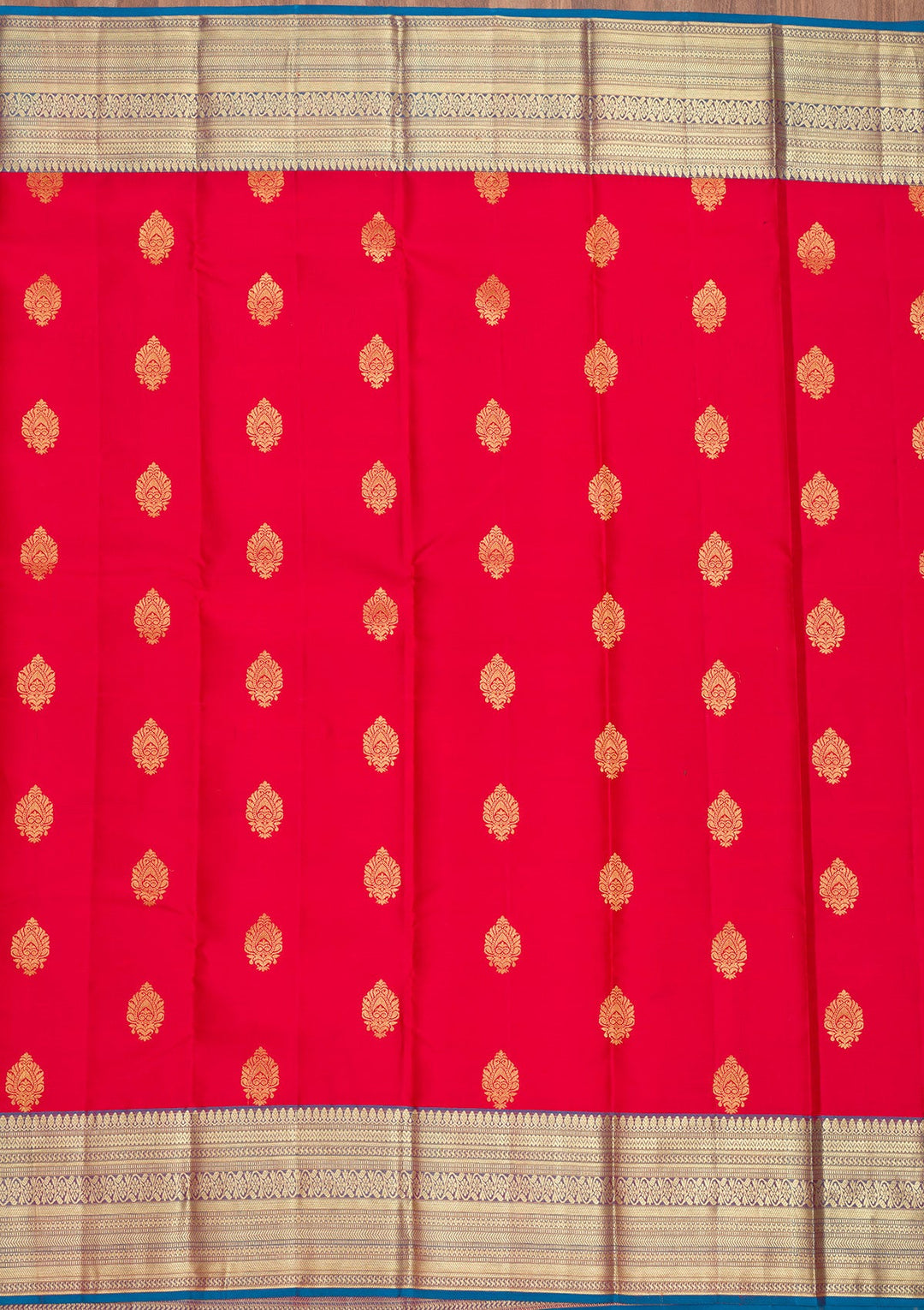 Red Zariwork Pure Silk Saree-Koskii