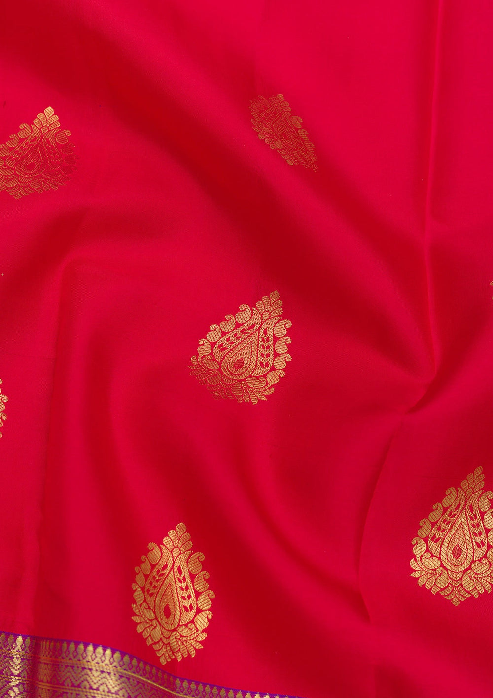 Red Zariwork Pure Silk Saree-Koskii