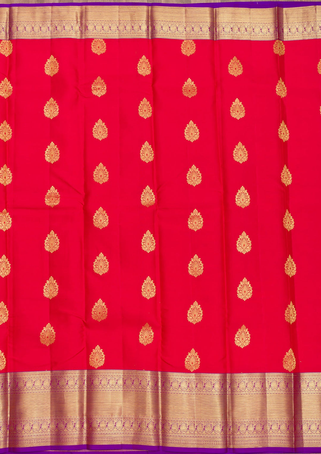 Red Zariwork Pure Silk Saree-Koskii