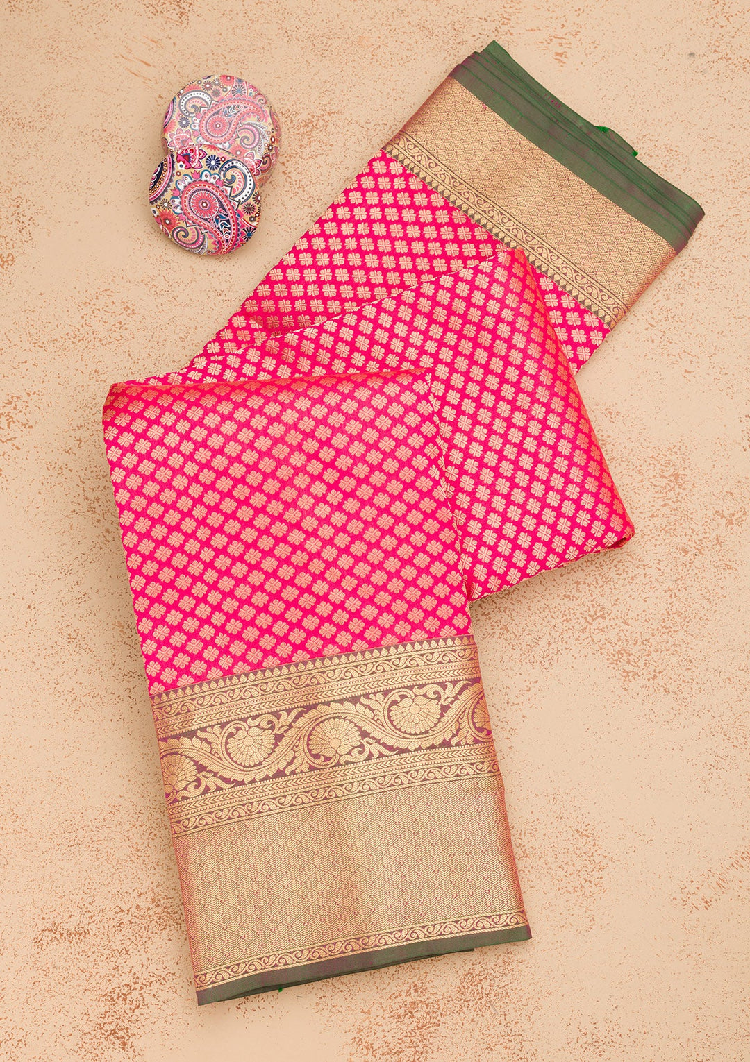 Red Zariwork Pure Silk Saree-Koskii
