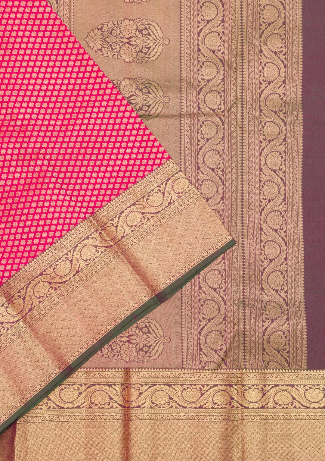 Red Zariwork Pure Silk Saree-Koskii