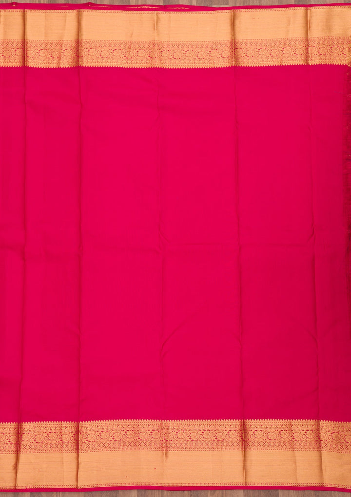 Red Zariwork Pure Silk Saree-Koskii