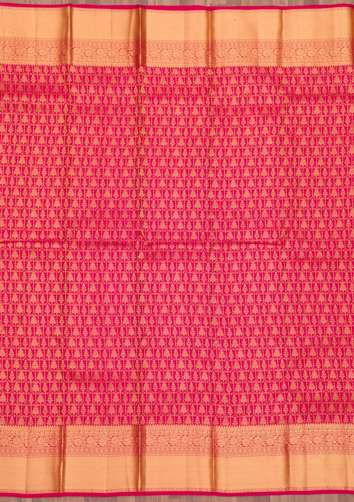 Red Zariwork Pure Silk Saree-Koskii