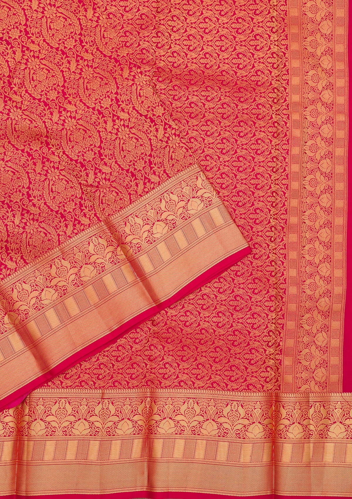 Red Zariwork Pure Silk Saree-Koskii