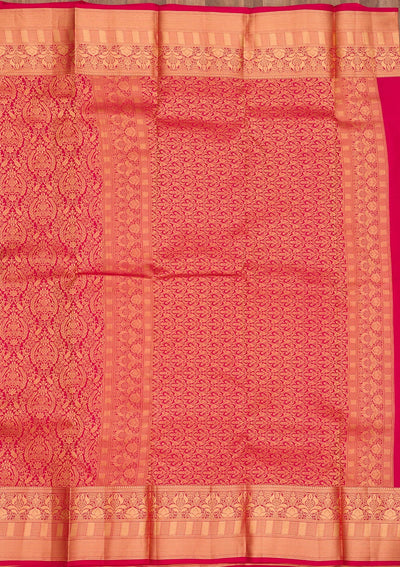 Red Zariwork Pure Silk Saree-Koskii