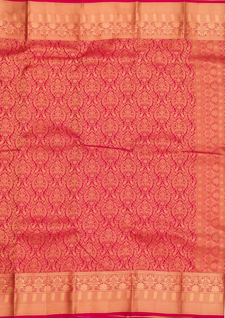 Red Zariwork Pure Silk Saree-Koskii