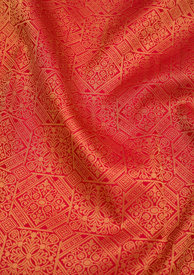 Red Zariwork Pure Silk Saree-Koskii