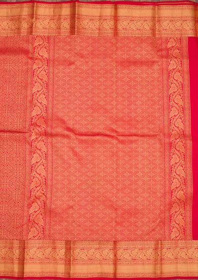 Red Zariwork Pure Silk Saree-Koskii