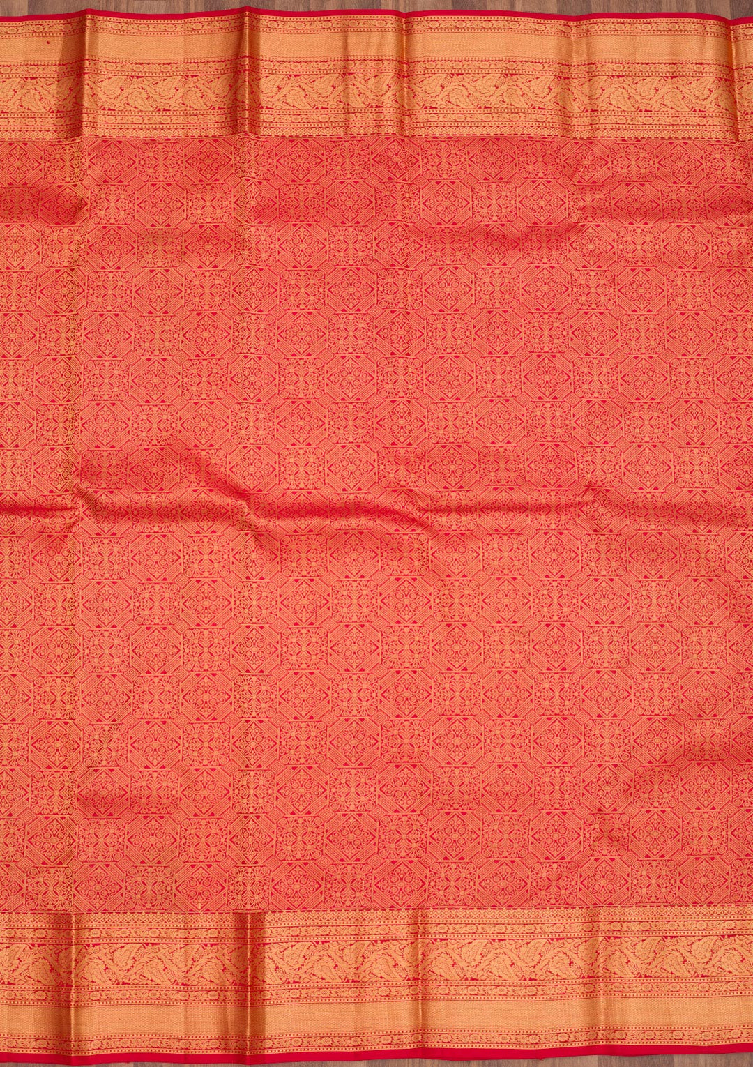 Red Zariwork Pure Silk Saree-Koskii