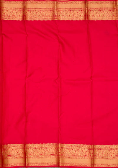 Red Zariwork Pure Silk Saree-Koskii