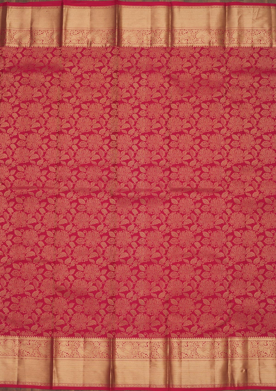 Red Zariwork Pure Silk Saree-Koskii