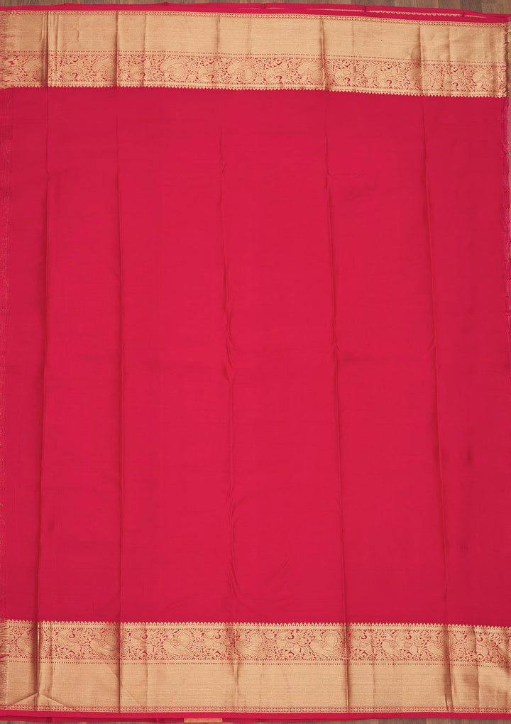 Red Zariwork Pure Silk Saree-Koskii
