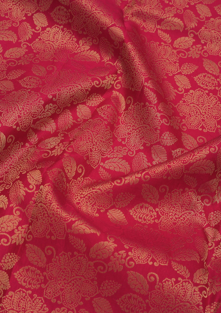 Red Zariwork Pure Silk Saree-Koskii