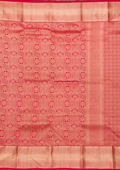 Red Zariwork Pure Silk Saree-Koskii