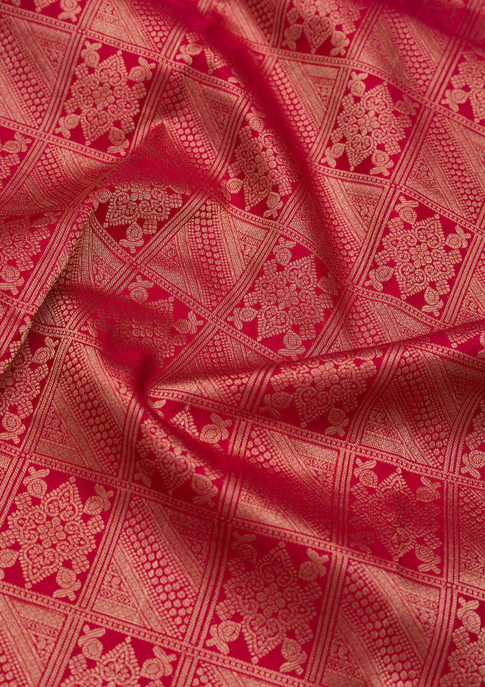 Red Zariwork Pure Silk Saree-Koskii