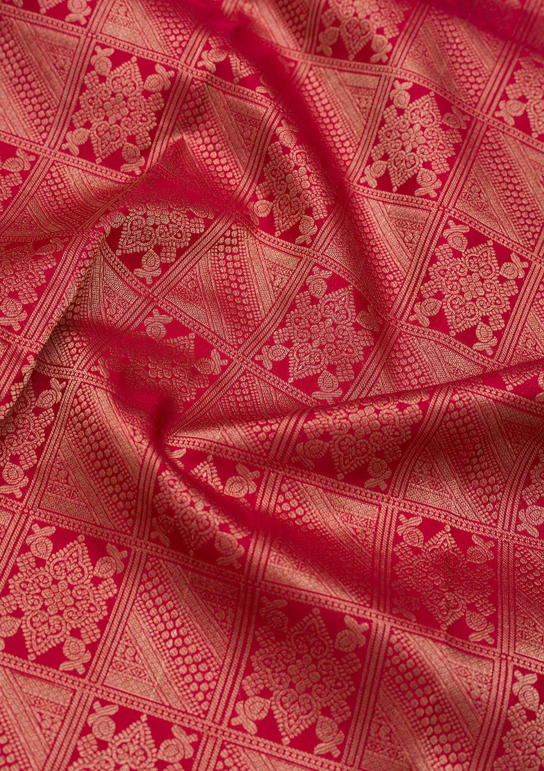 Red Zariwork Pure Silk Saree-Koskii