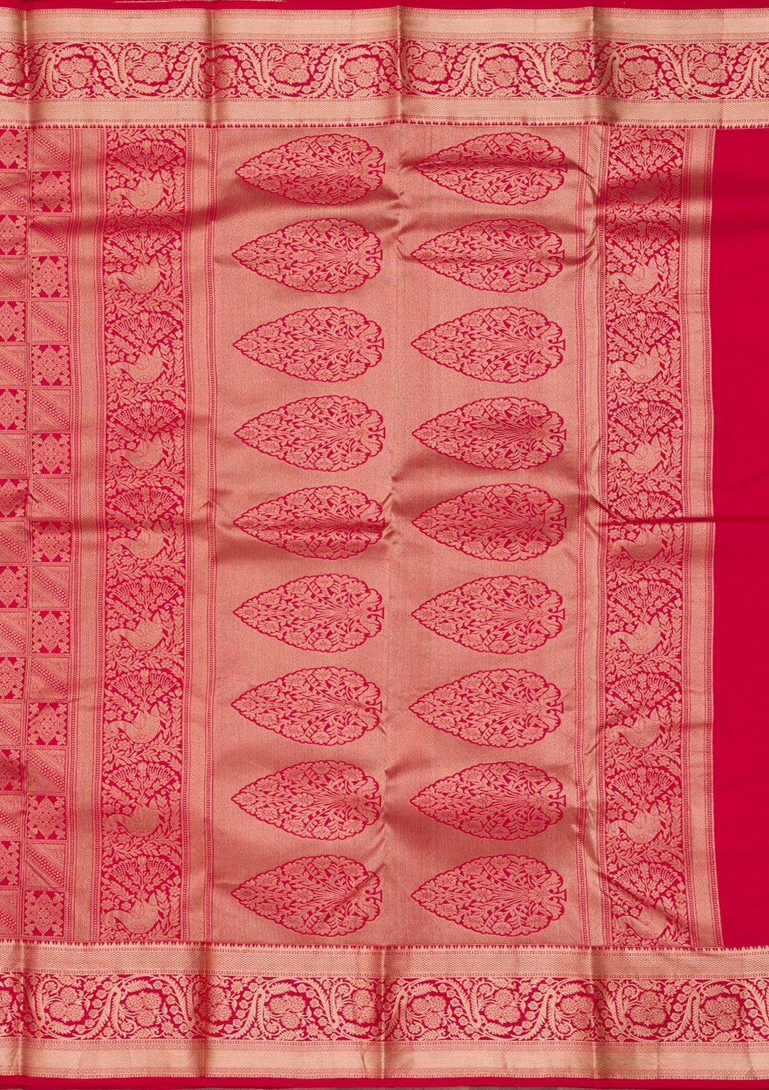Red Zariwork Pure Silk Saree-Koskii