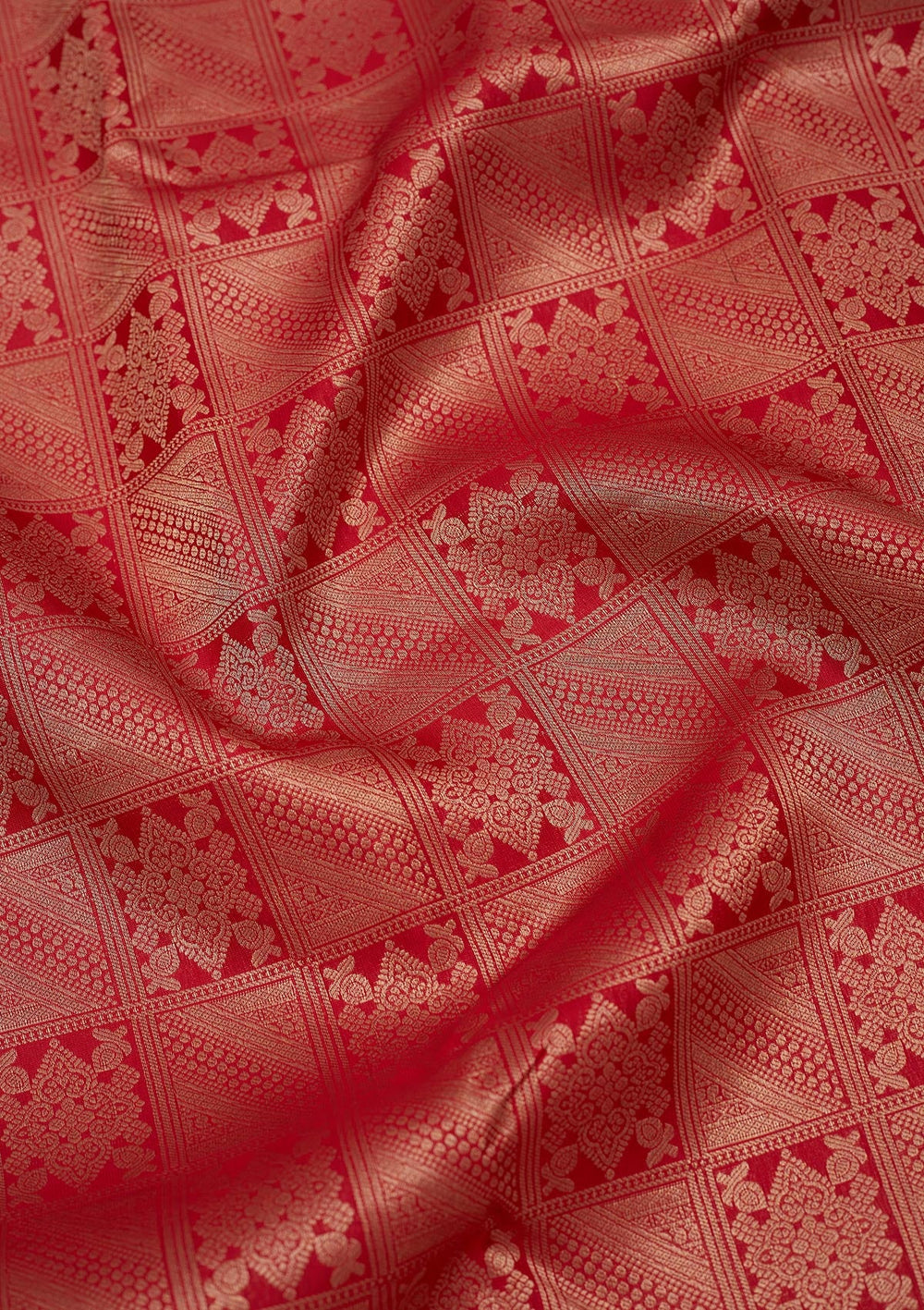 Red Zariwork Pure Silk Saree-Koskii