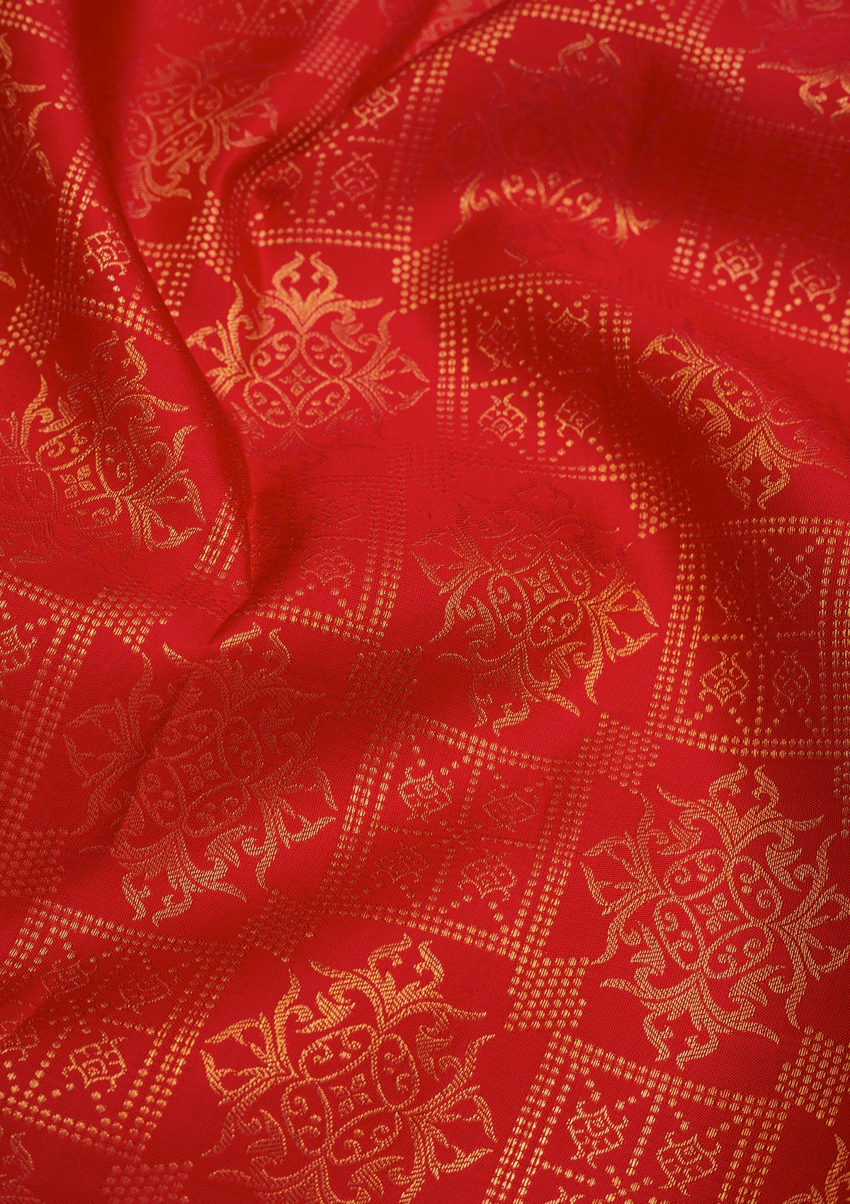 Red Zariwork Pure Silk Saree-Koskii