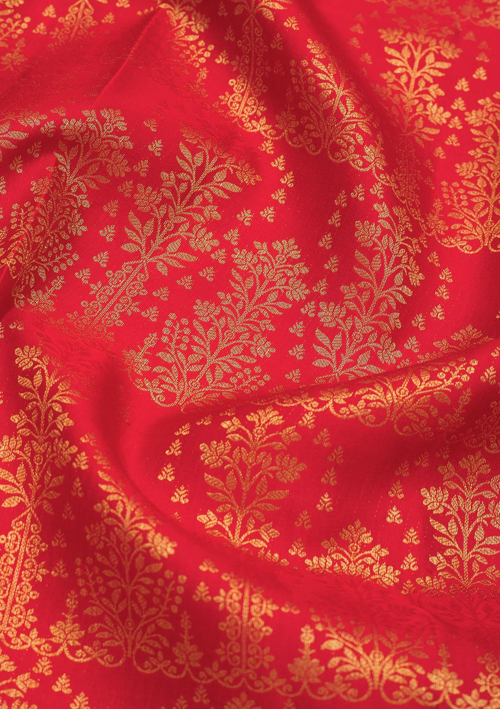 Red Zariwork Pure Silk Saree-Koskii