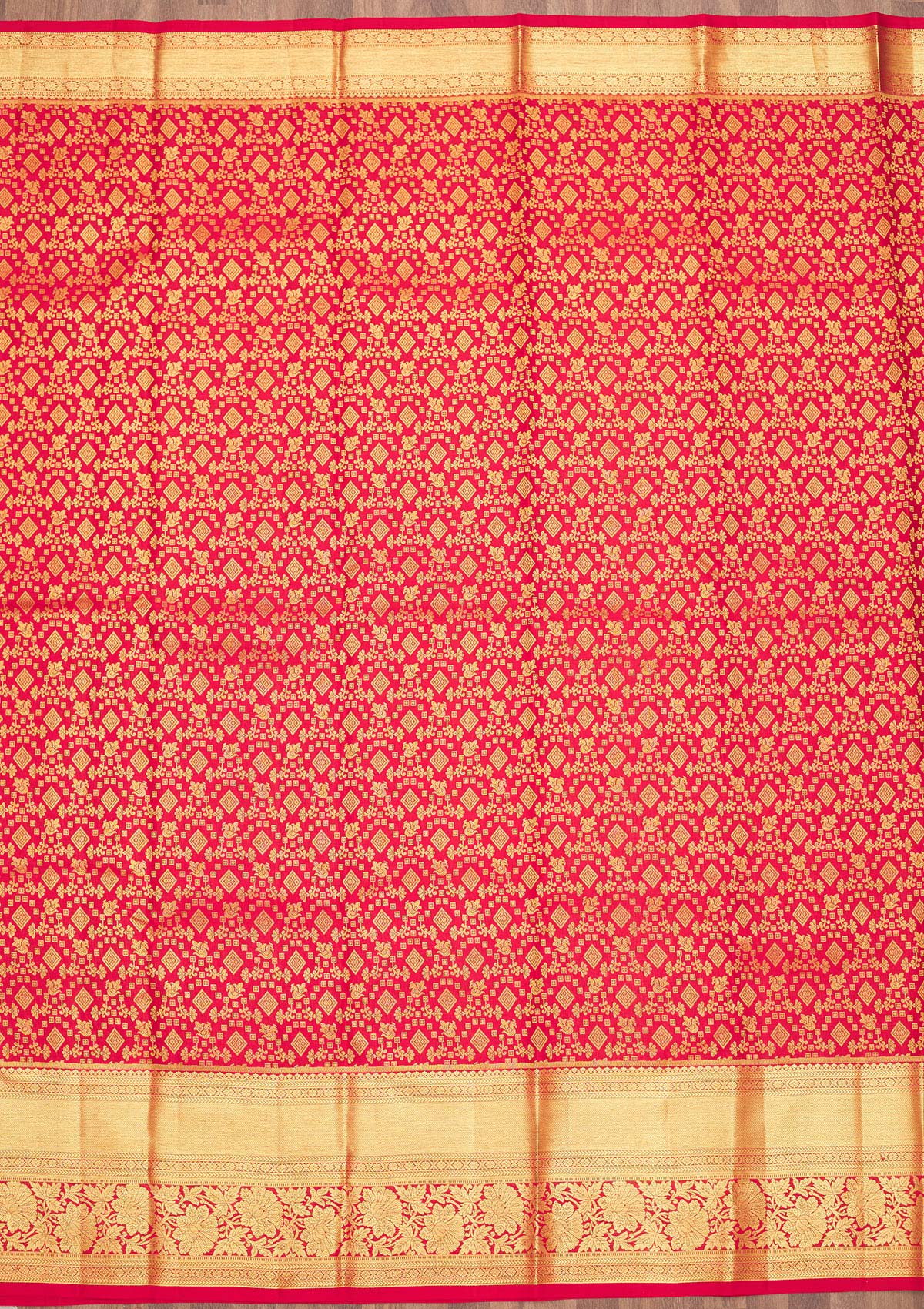 Red Zariwork Pure Silk Saree-Koskii