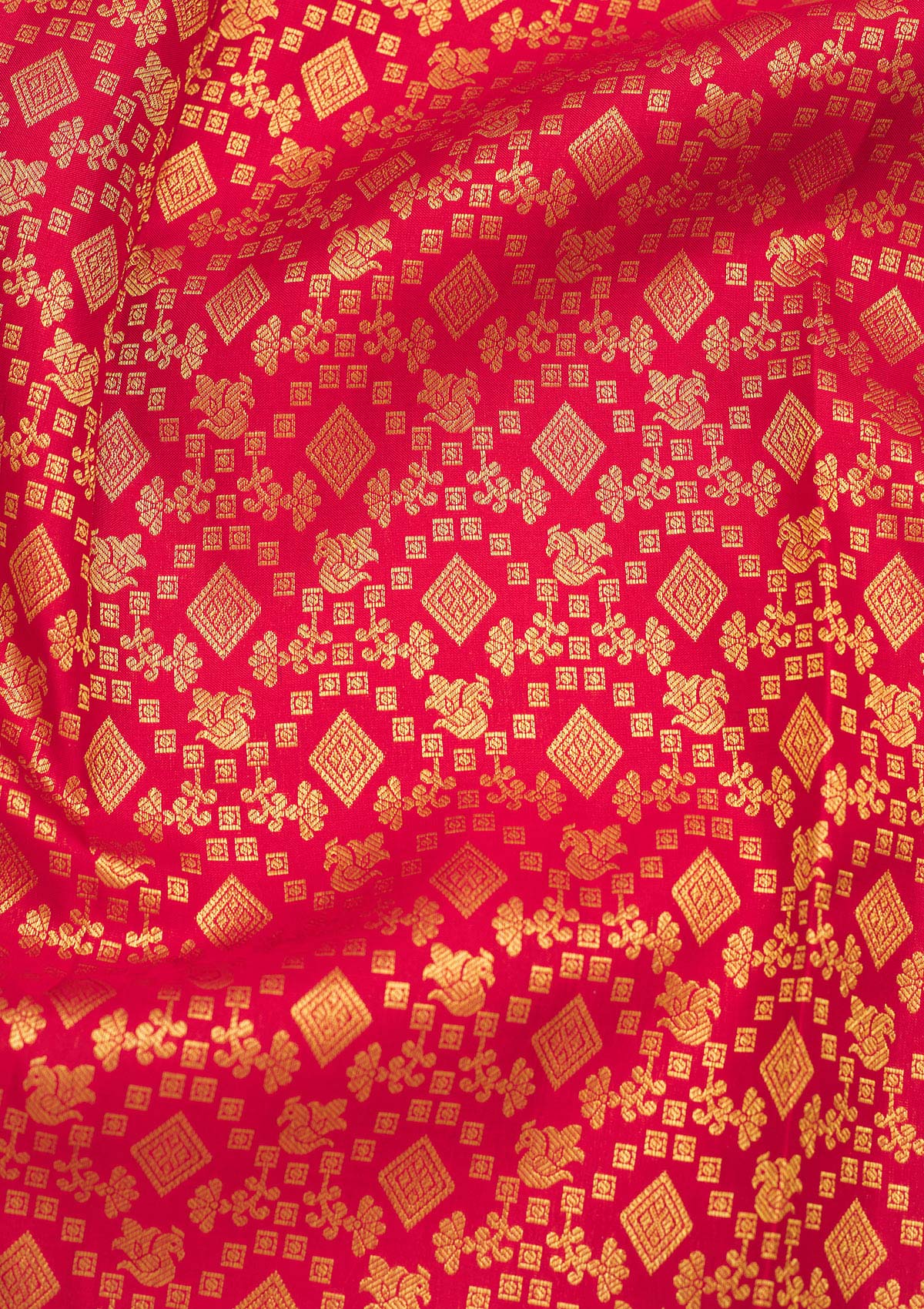 Red Zariwork Pure Silk Saree-Koskii