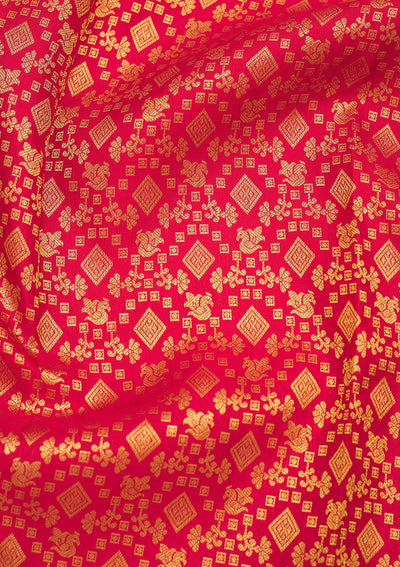 Red Zariwork Pure Silk Saree-Koskii