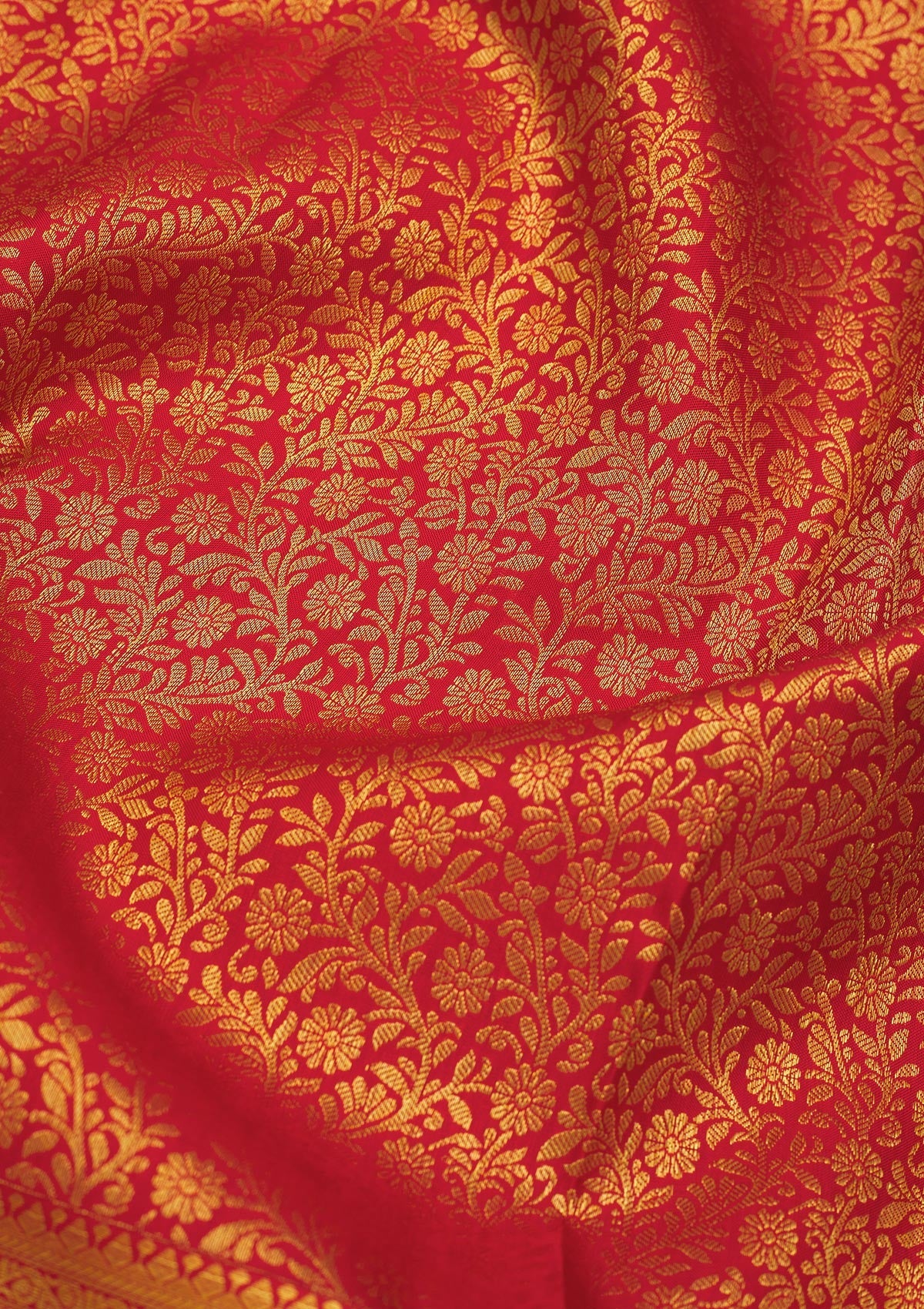 Red Zariwork Pure Silk Saree-Koskii