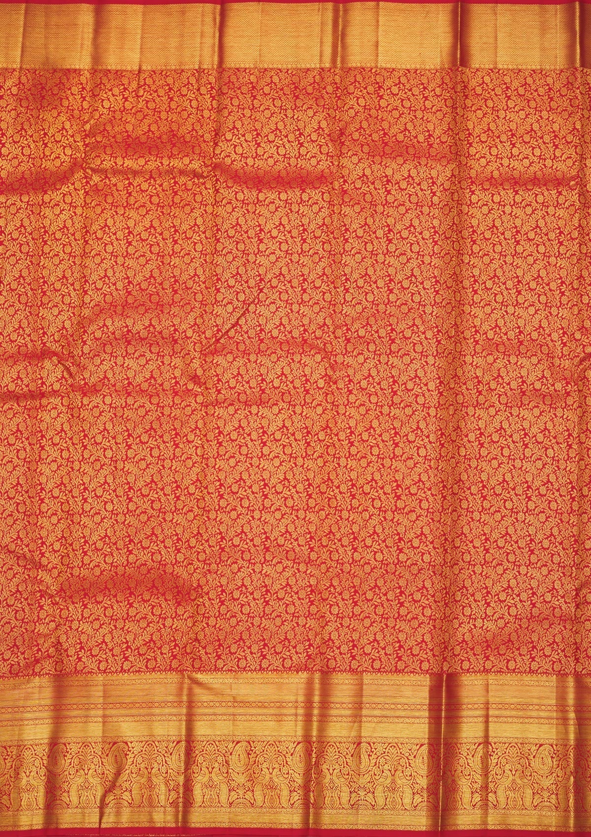 Red Zariwork Pure Silk Saree-Koskii