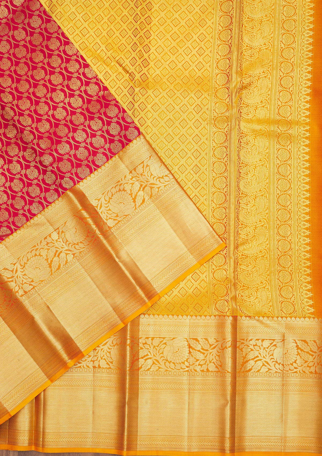 Red Zariwork Pure Silk Saree-Koskii