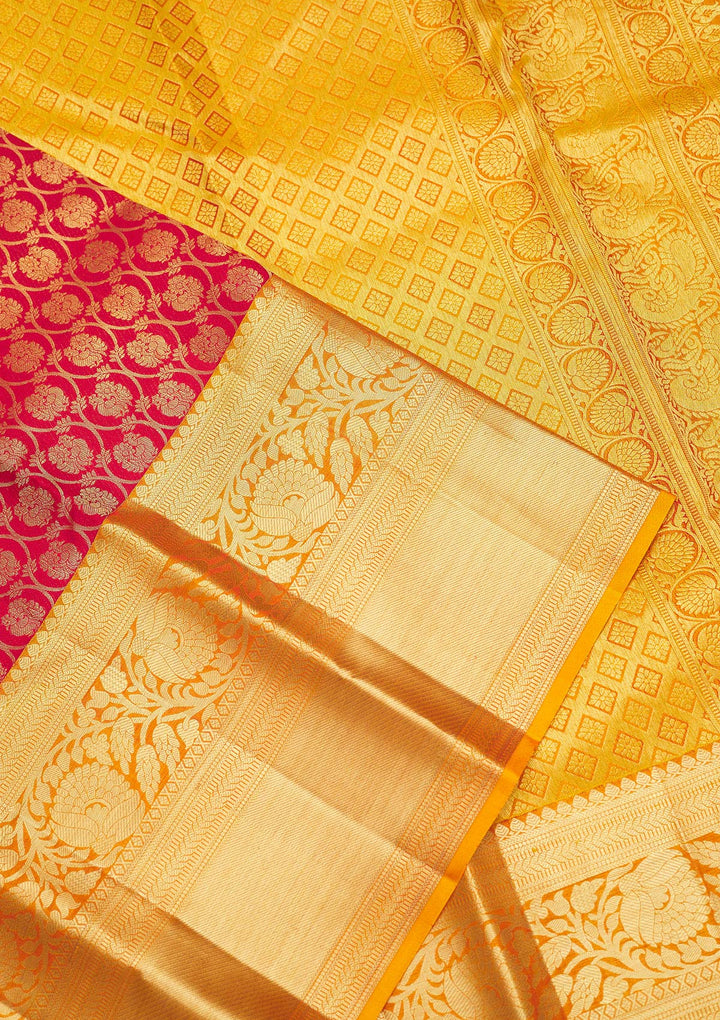 Red Zariwork Pure Silk Saree-Koskii