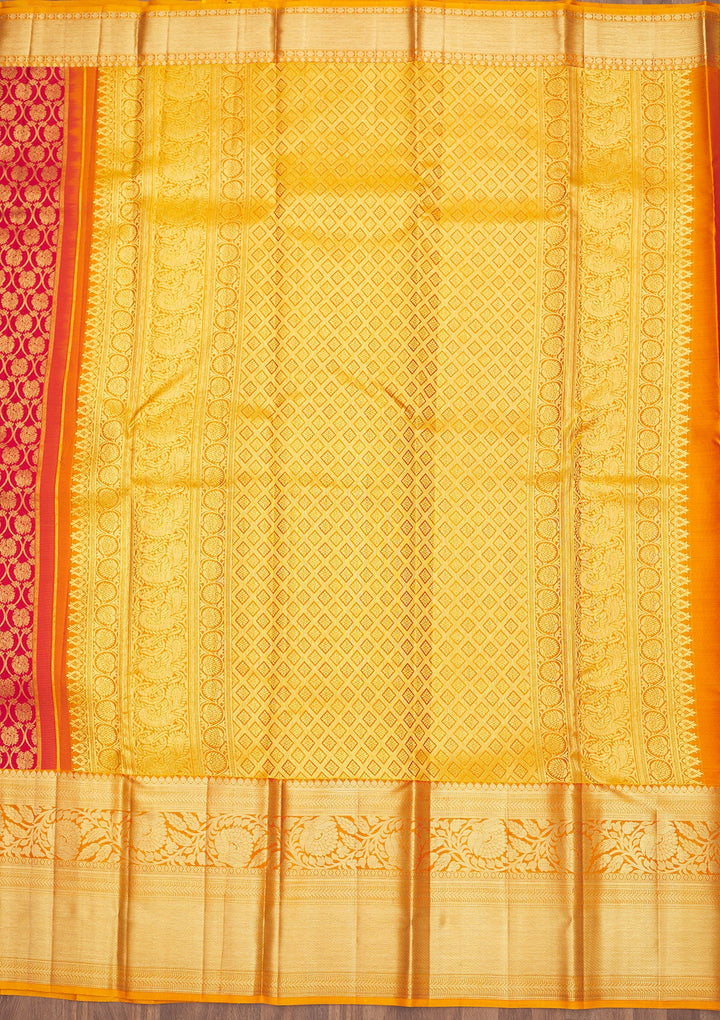 Red Zariwork Pure Silk Saree-Koskii