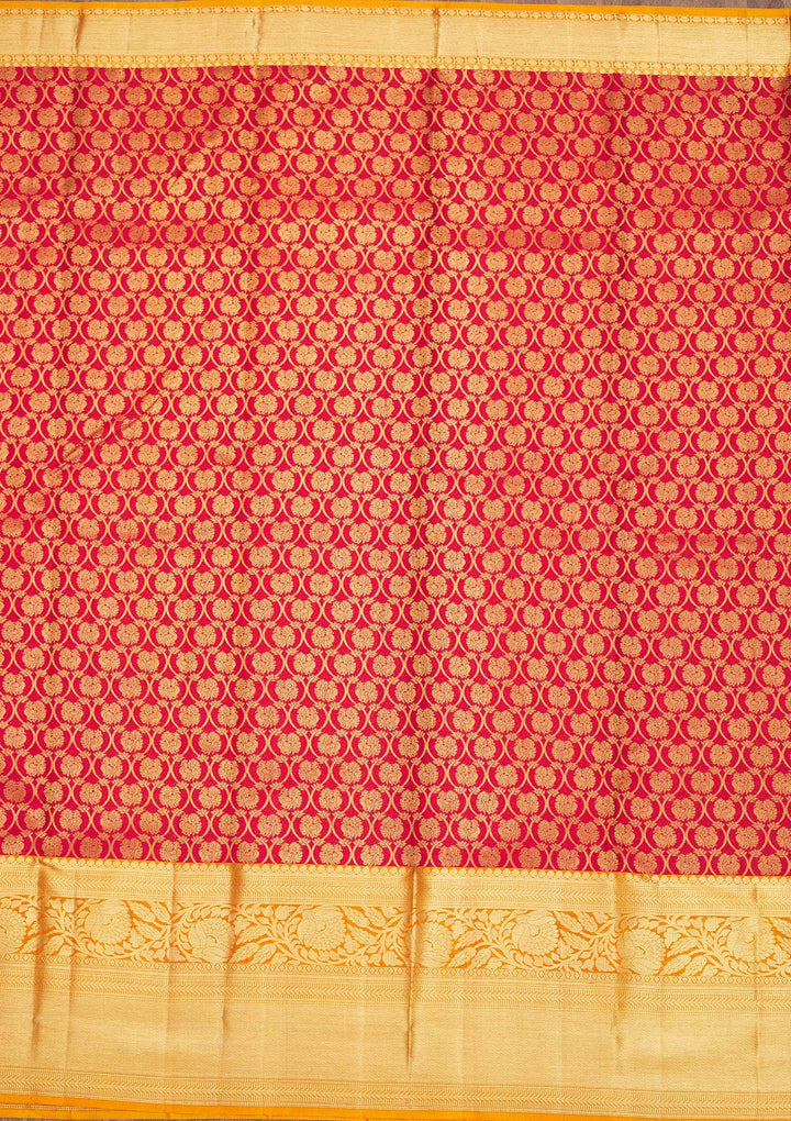 Red Zariwork Pure Silk Saree-Koskii