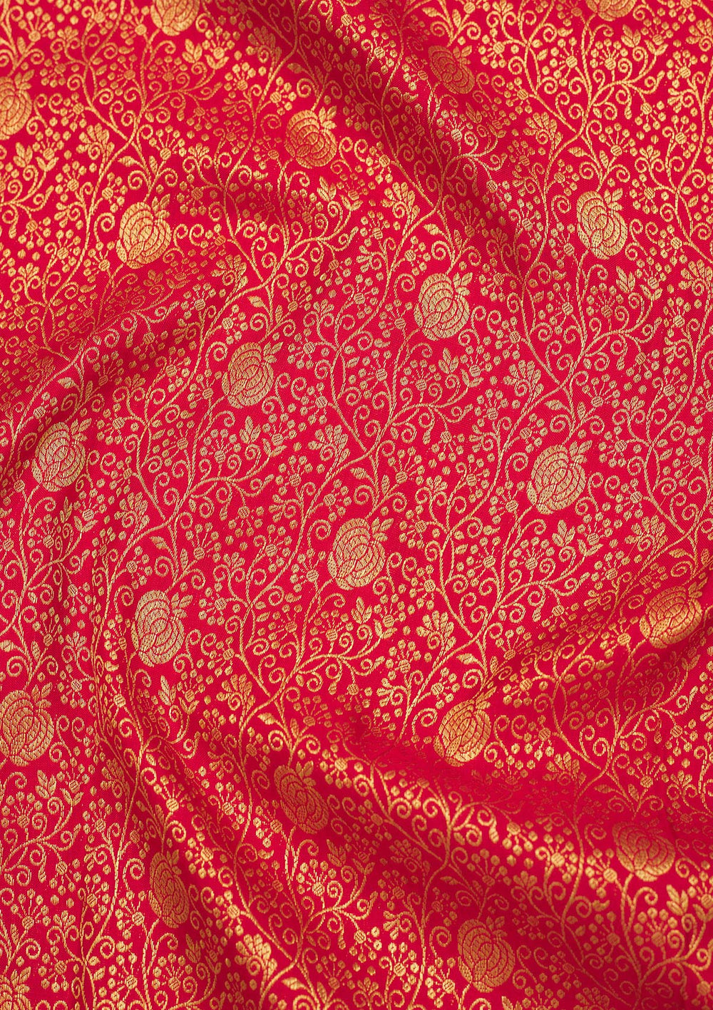 Red Zariwork Pure Silk Saree-Koskii