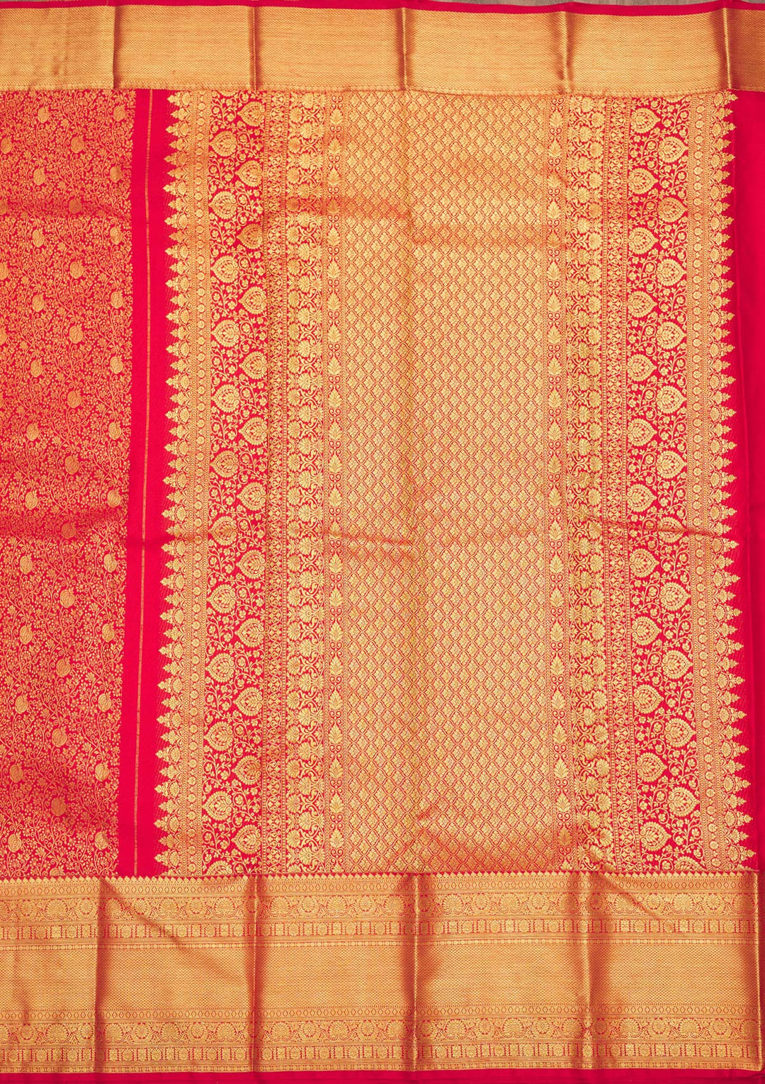 Red Zariwork Pure Silk Saree-Koskii