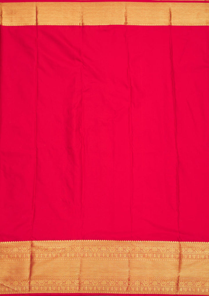 Red Zariwork Pure Silk Saree-Koskii