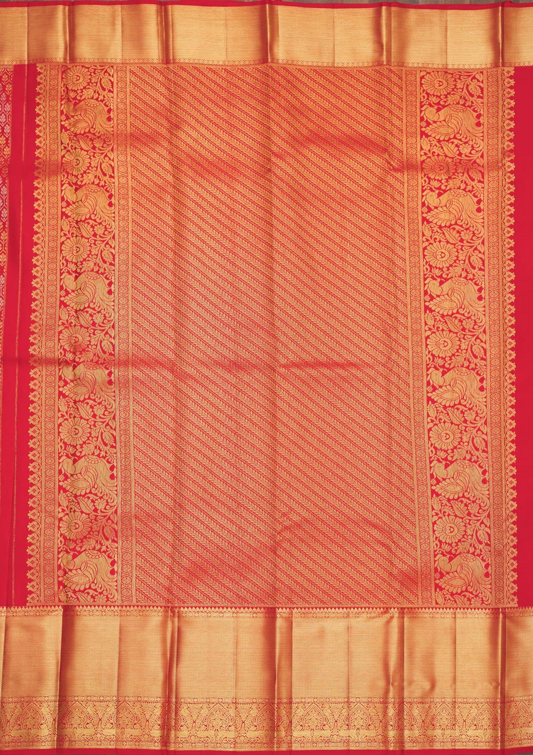 Red Zariwork Pure Silk Saree-Koskii