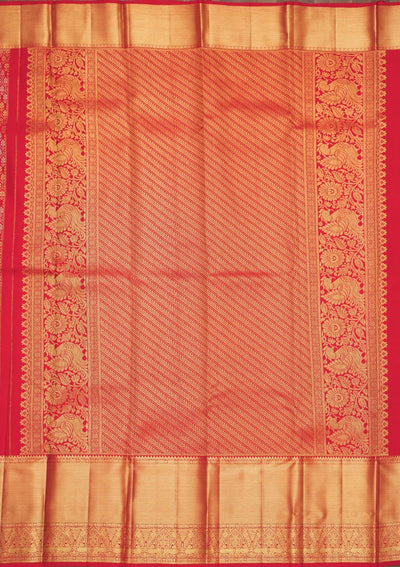 Red Zariwork Pure Silk Saree-Koskii