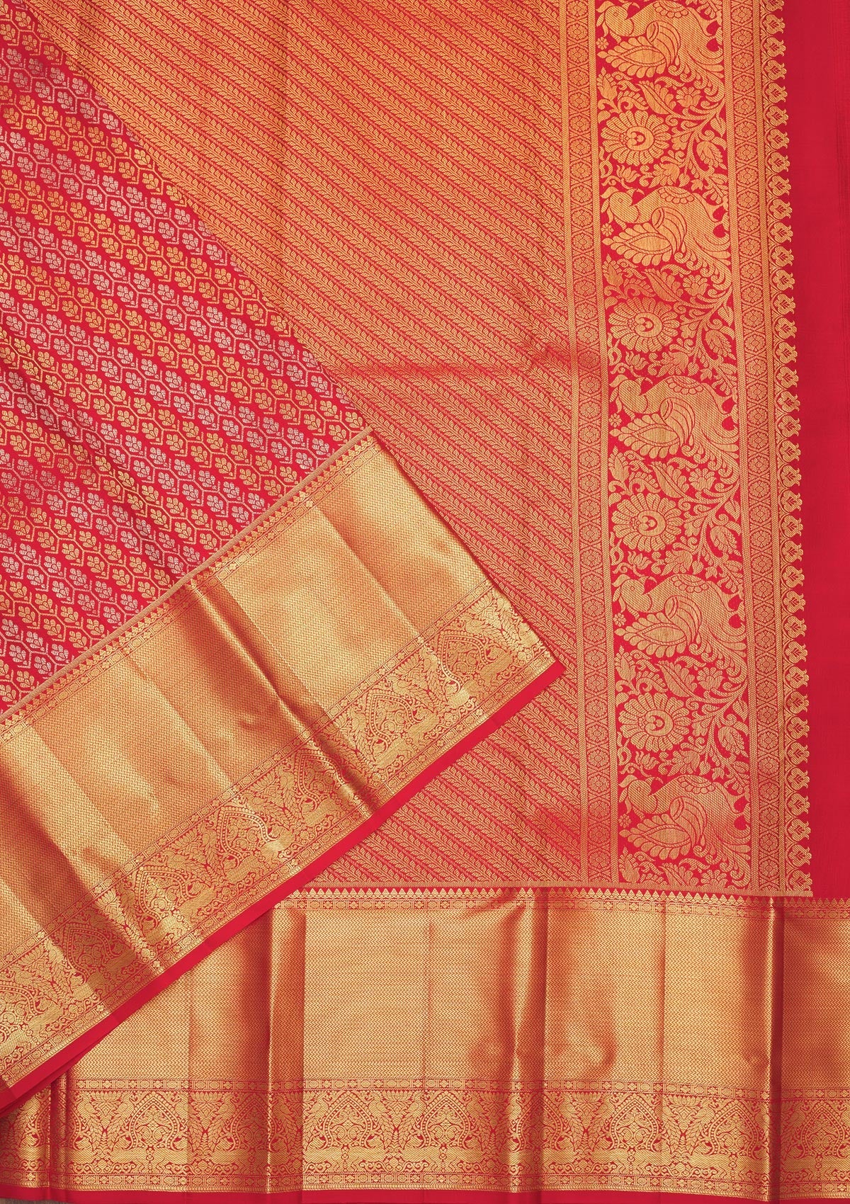 Red Zariwork Pure Silk Saree-Koskii